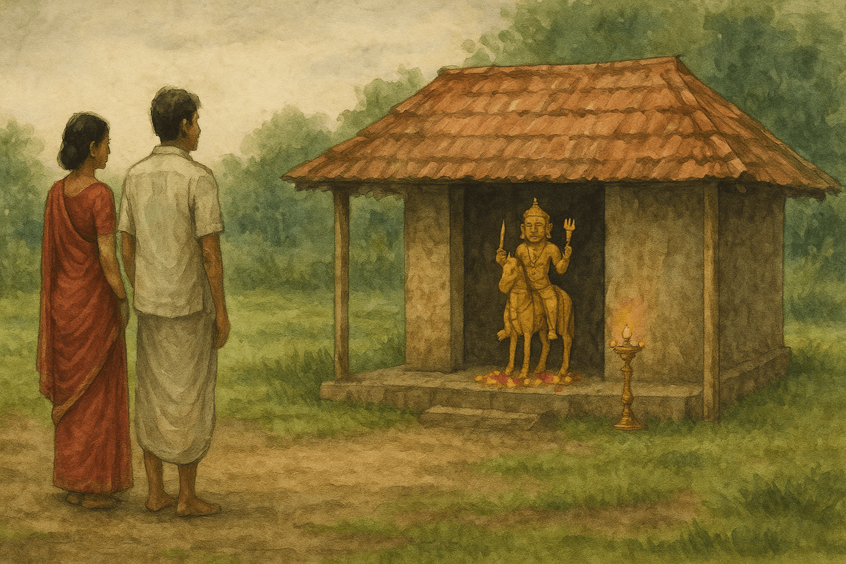 Devotees praying to Bermer for Santana Bhagya