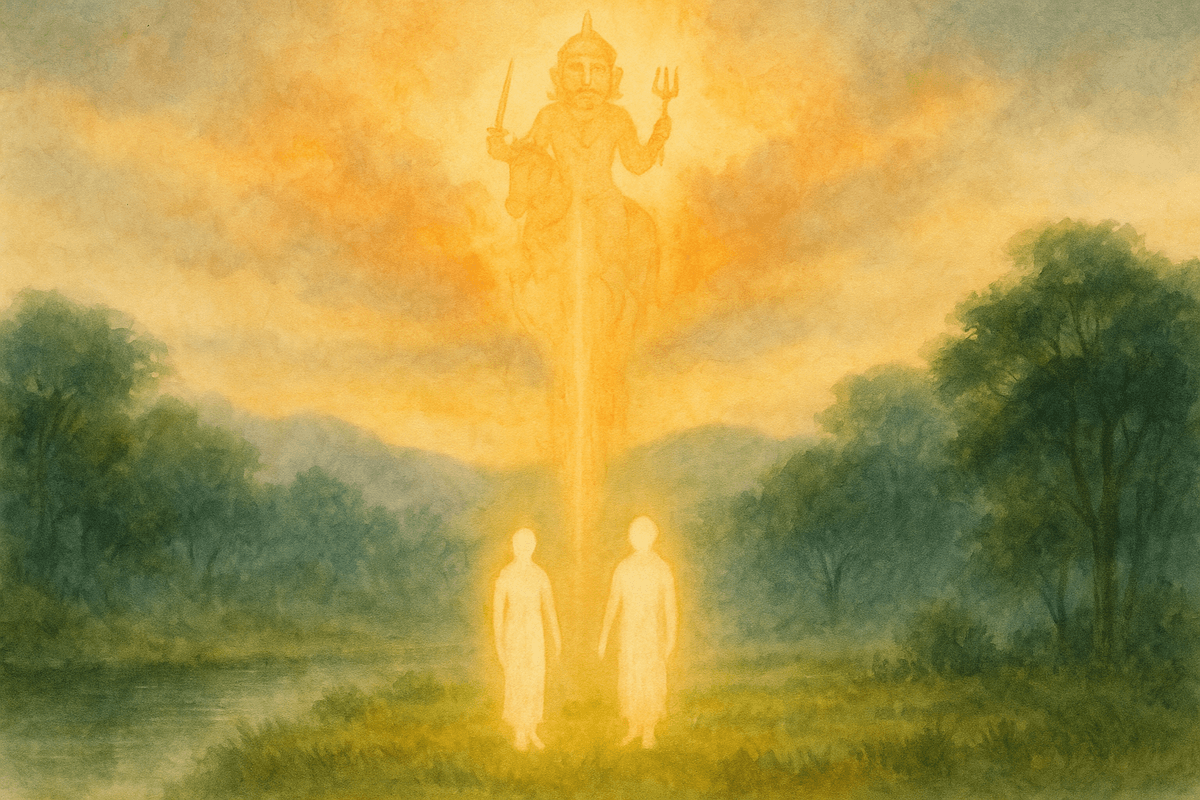 Siris and Kumara emerging from Bermer's source