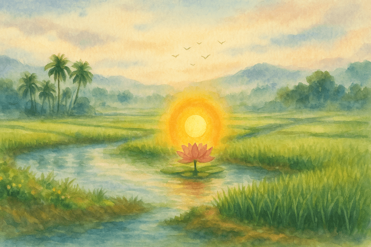 Representation of Rakteshwari’s manifestation amid nature and fertility